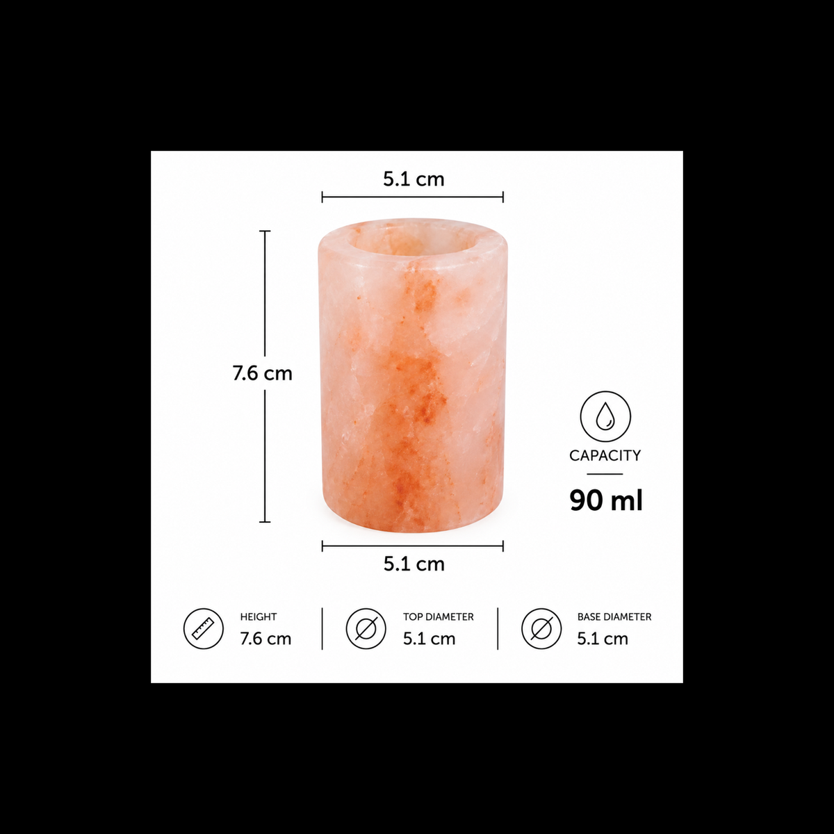 Juego de vasos de chupito de sal del Himalaya