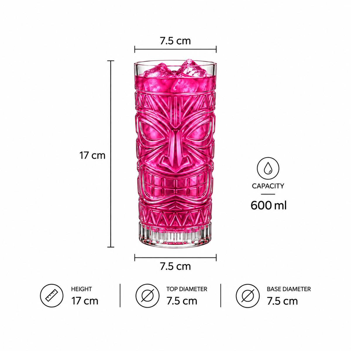 Classic Tiki Glass dimensions and capacity