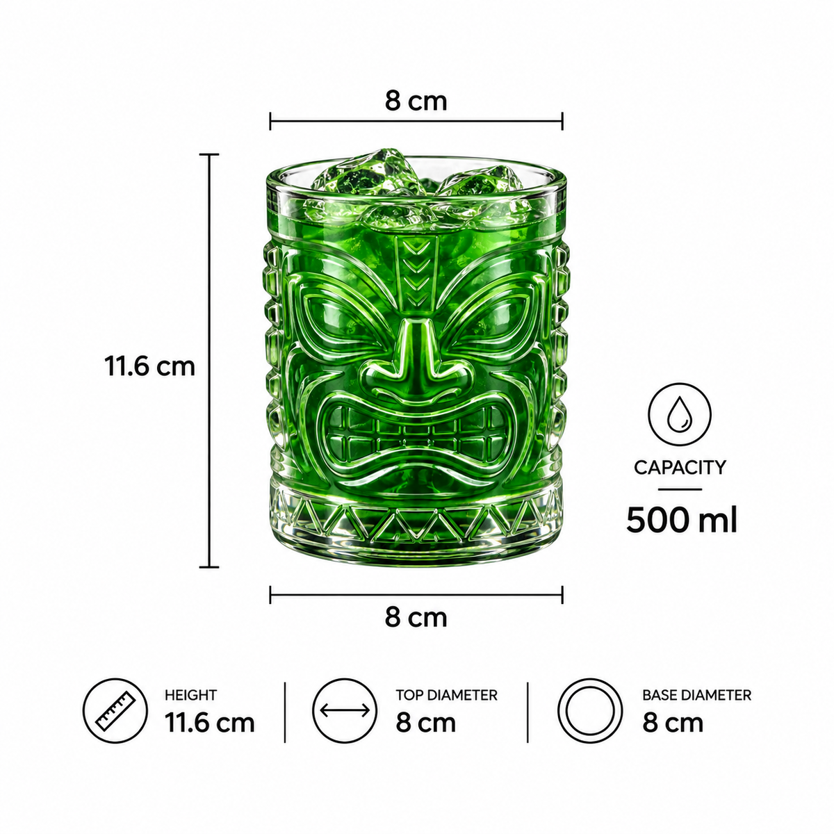 Short Tiki Glass