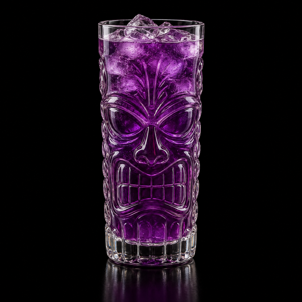 Skull Tiki Glass on black background