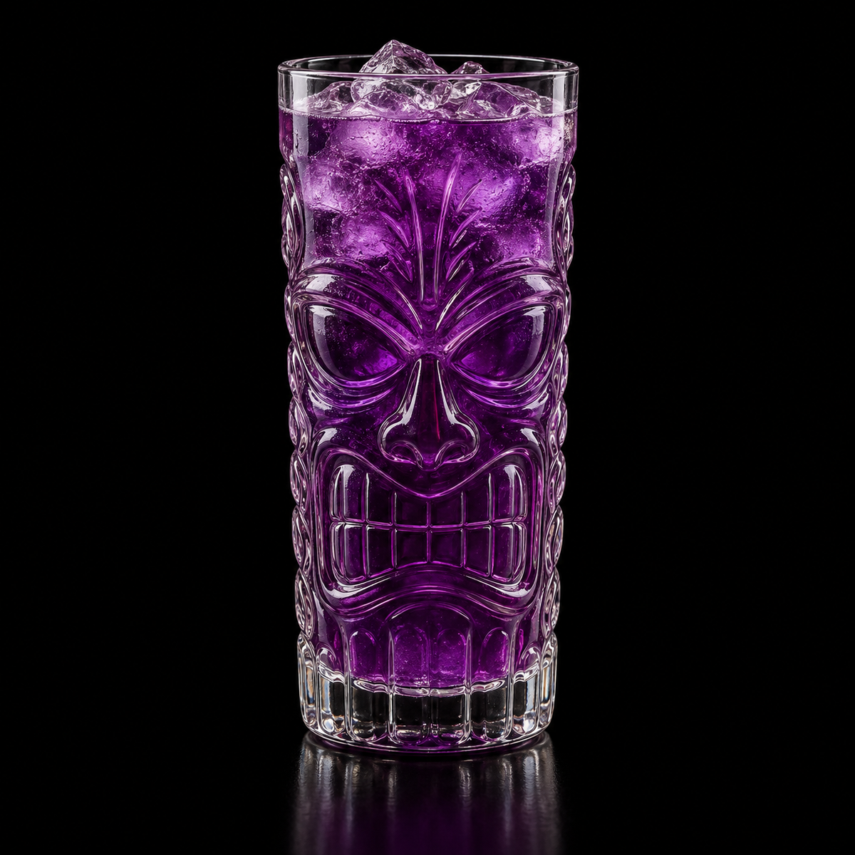 Skull Tiki Glass on black background